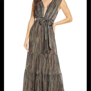 Harlyn Metallic Tie Waist Gown